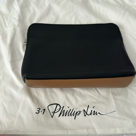 New 3.1 Philip Lin tie color leather pouch clutch makeup travel bag - Picture 4 of 12